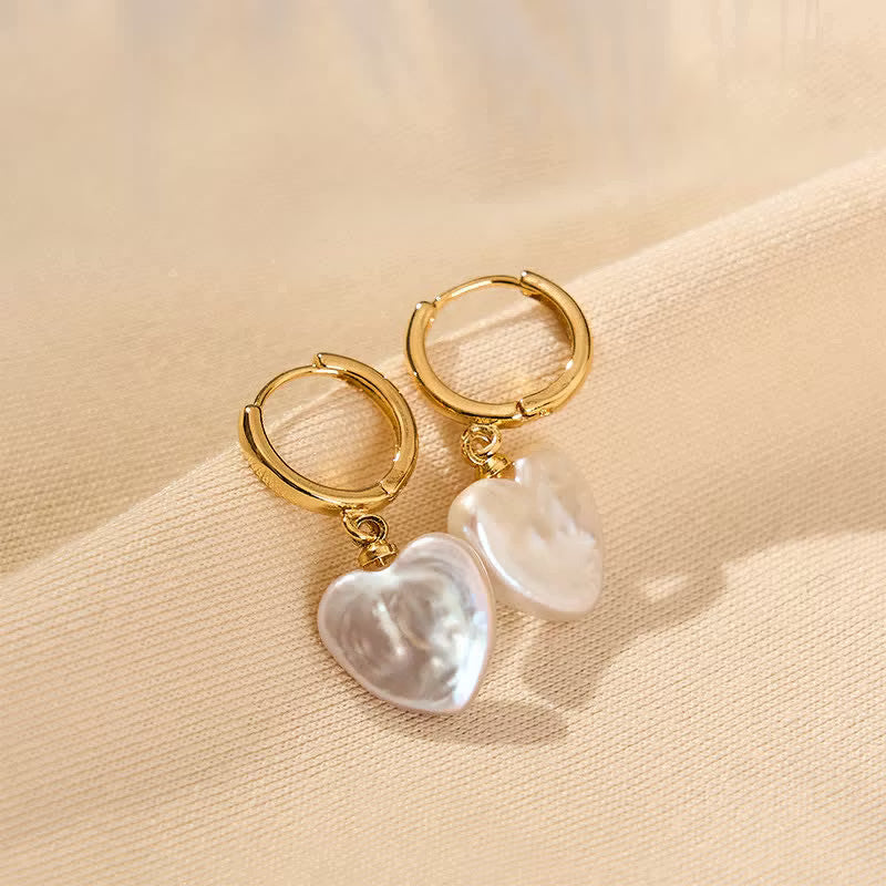 Aretes corazon marmol