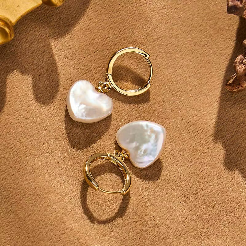 Aretes corazon marmol