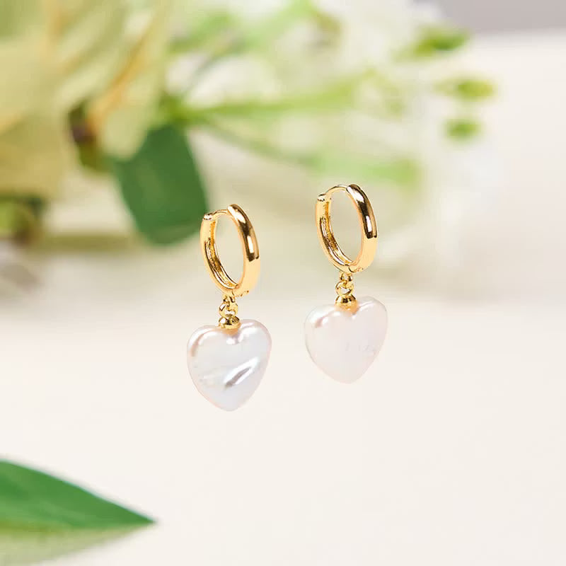 Aretes corazon marmol